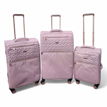 EAGLE Skyper Expandable Softshell Luggage – Super Light, 8-Wheel Spinner - Pink