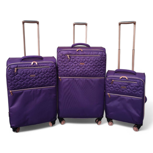 EAGLE Skyper Expandable Softshell Luggage – Super Light, 8-Wheel Spinner - Purple