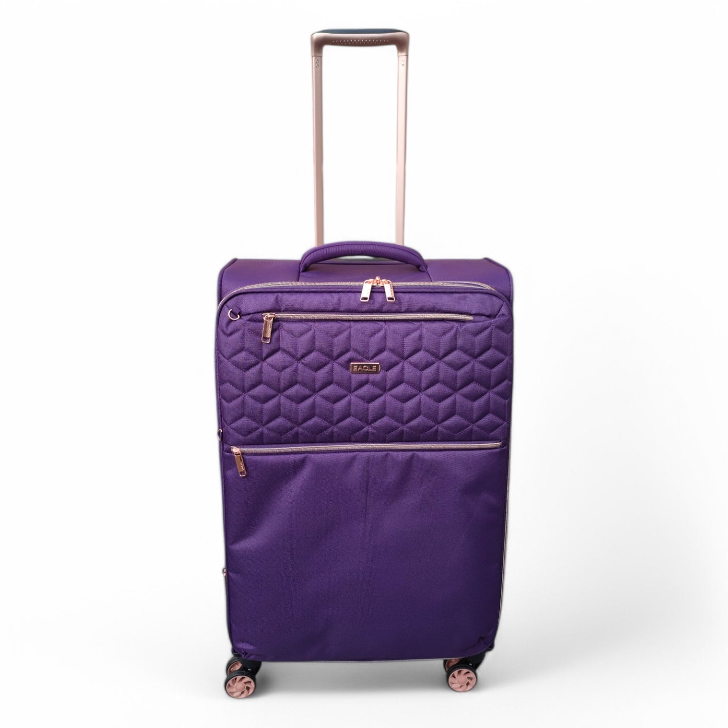 EAGLE Skyper Expandable Softshell Luggage – Super Light, 8-Wheel Spinner - Purple