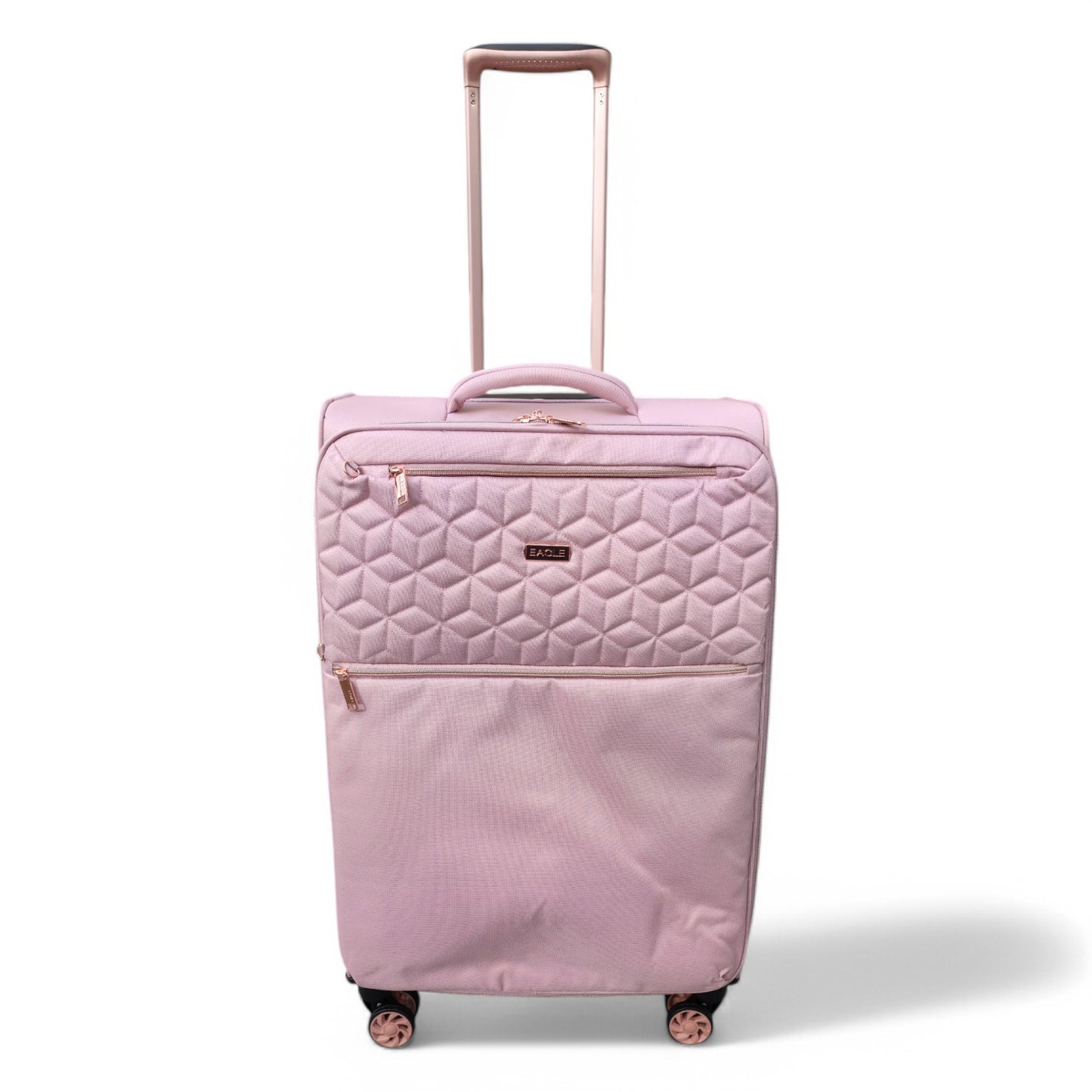 EAGLE Skyper Expandable Softshell Luggage – Super Light, 8-Wheel Spinner - Pink