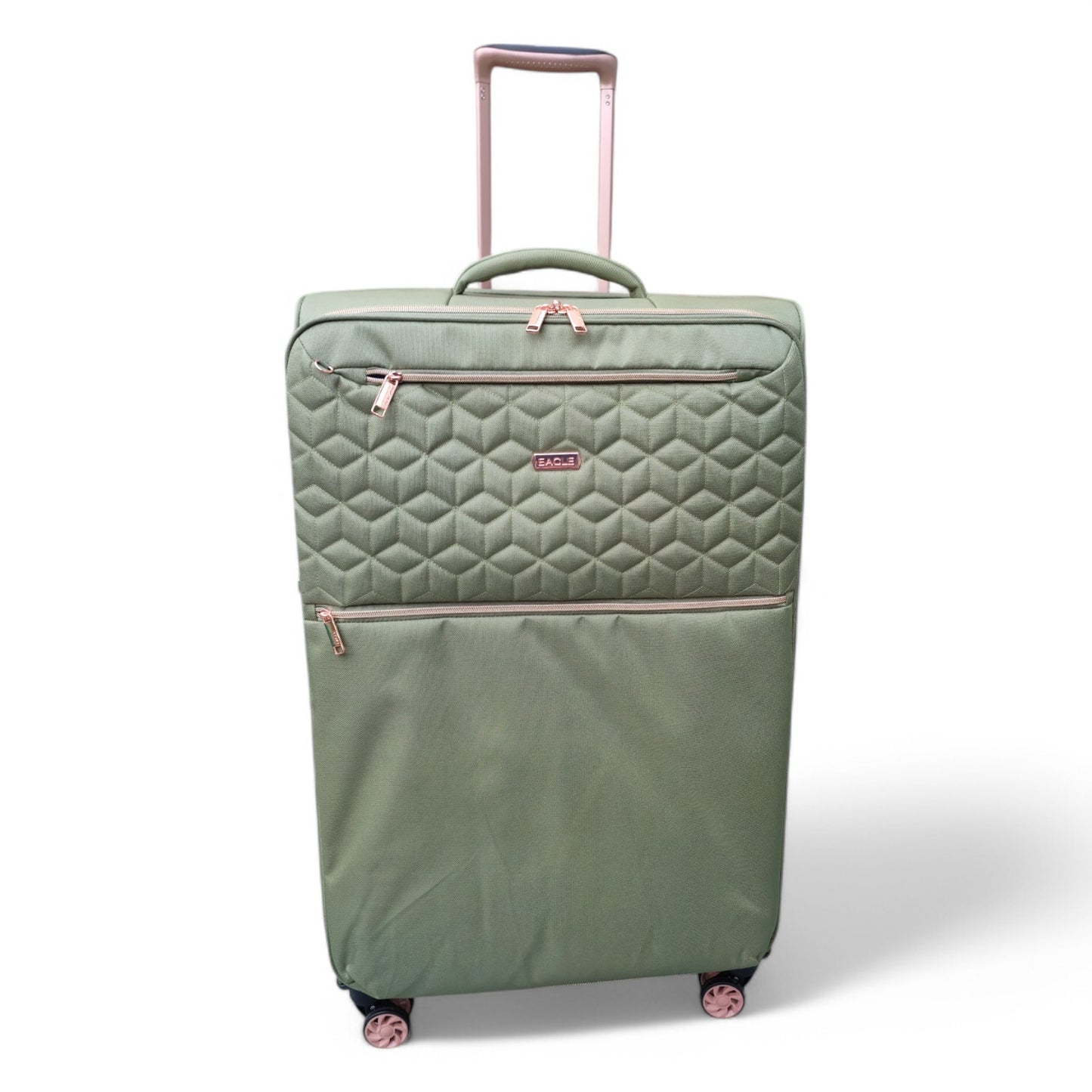 EAGLE Skyper Expandable Softshell Luggage – Super Light, 8-Wheel Spinner - Army Green