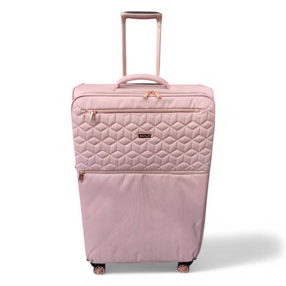 EAGLE Skyper Expandable Softshell Luggage – Super Light, 8-Wheel Spinner - Pink