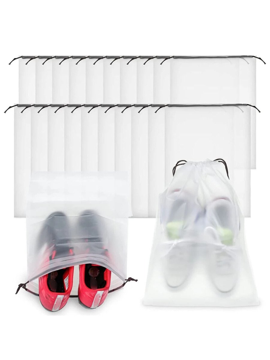 5 Pcs Travel & Daily Clear Shoe Bag Large Drawstring Shoes Storage Bags Suitcase - Easy Luggage