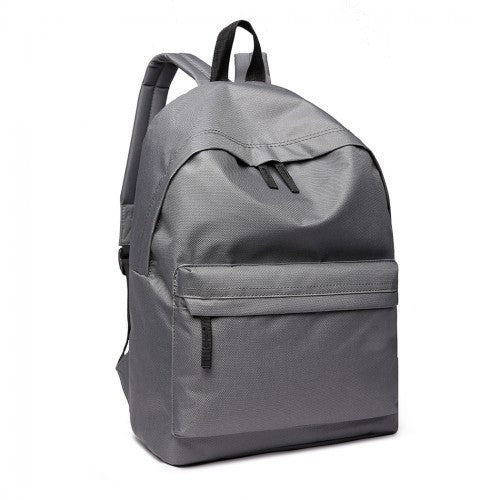 700D - Miss Lulu Classic Large Capacity Unisex Everyday Backpack - Grey - Easy Luggage