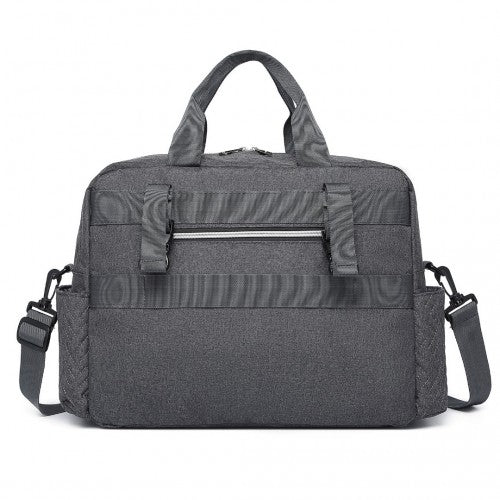 EQ2411 - Kono Versatile Diaper Changing Tote Bag with Built-In Changing Mat Thermal Insulation Waterproof Design - Dark Grey