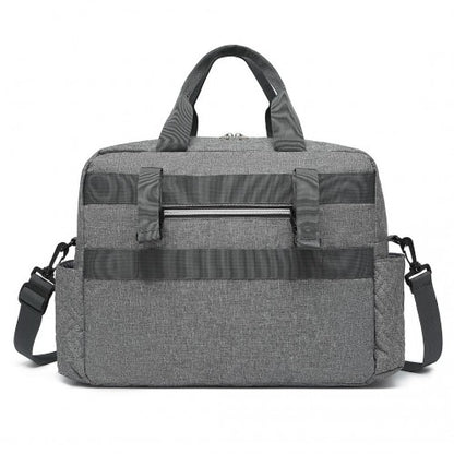 EQ2411 - Kono Versatile Diaper Changing Tote Bag with Built-In Changing Mat Thermal Insulation Waterproof Design - Grey