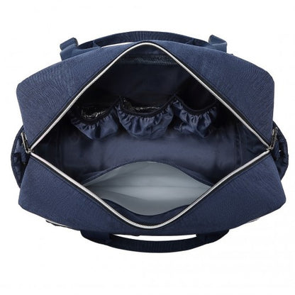 EQ2411 - Kono Versatile Diaper Changing Tote Bag with Built-In Changing Mat Thermal Insulation Waterproof Design - Navy