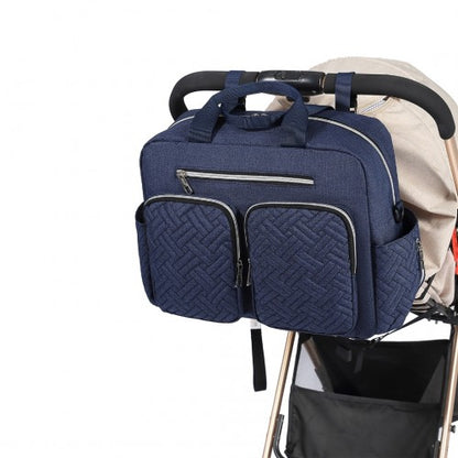 EQ2411 - Kono Versatile Diaper Changing Tote Bag with Built-In Changing Mat Thermal Insulation Waterproof Design - Navy