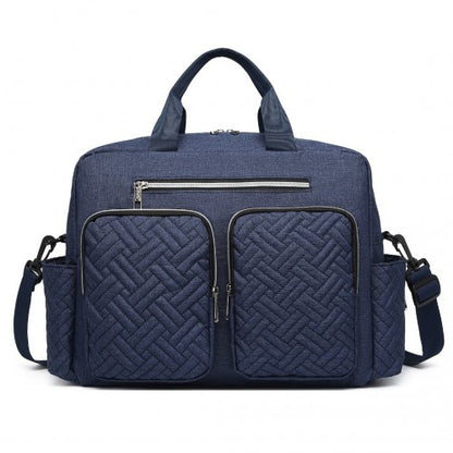 EQ2411 - Kono Versatile Diaper Changing Tote Bag with Built-In Changing Mat Thermal Insulation Waterproof Design - Navy