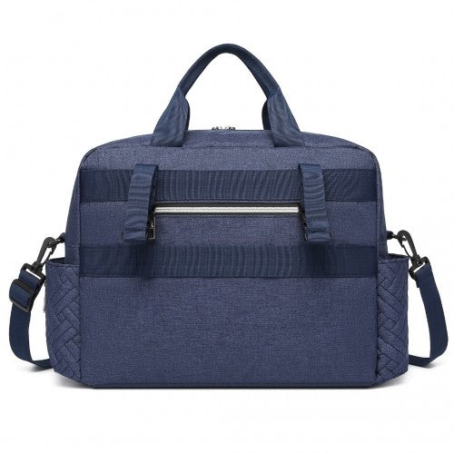 EQ2411 - Kono Versatile Diaper Changing Tote Bag with Built-In Changing Mat Thermal Insulation Waterproof Design - Navy