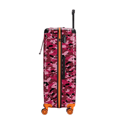 Easy Luggage Eagle Camouflage Print Lightweight 4 Wheel ABS Hard Shell Luggage Suitcase Pink