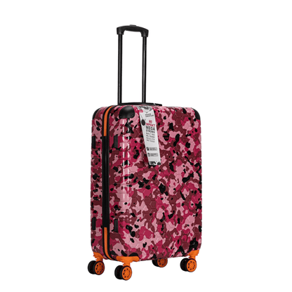 Easy Luggage Eagle Camouflage Print Lightweight 4 Wheel ABS Hard Shell Luggage Suitcase Pink