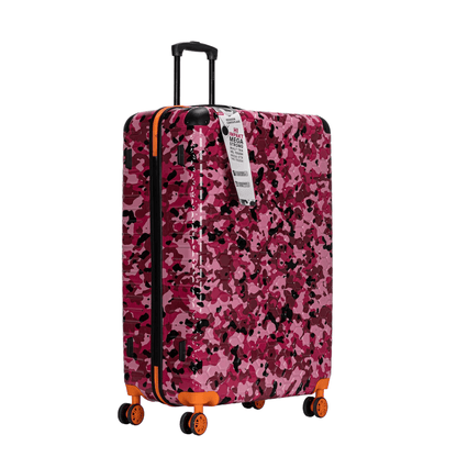 Easy Luggage Eagle Camouflage Print Lightweight 4 Wheel ABS Hard Shell Luggage Suitcase Pink