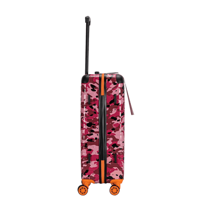 Easy Luggage Eagle Camouflage Print Lightweight 4 Wheel ABS Hard Shell Luggage Suitcase Pink