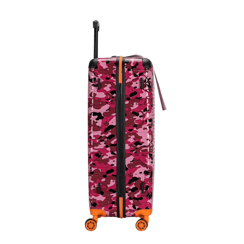 Easy Luggage Eagle Camouflage Print Lightweight 4 Wheel ABS Hard Shell Luggage Suitcase Pink