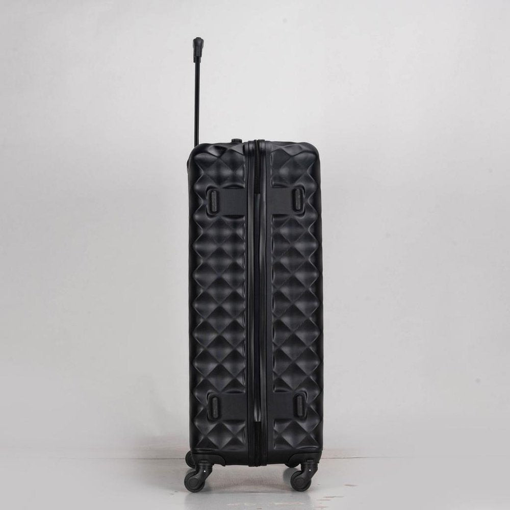 Easy Luggage Eagle Hard-Shell ABS Luggage with 4 Wheels: Lightweight Cabin Bags Available in 20", 26", 28", 30" and 32 Black
