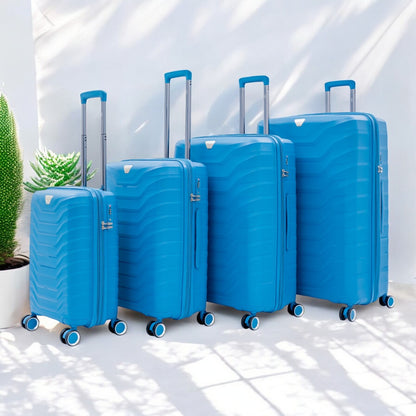 Eagle Verona 3-Piece Expandable Luggage Set - PP Material ,TSA Lock 360 Spinner Wheels - Bleu