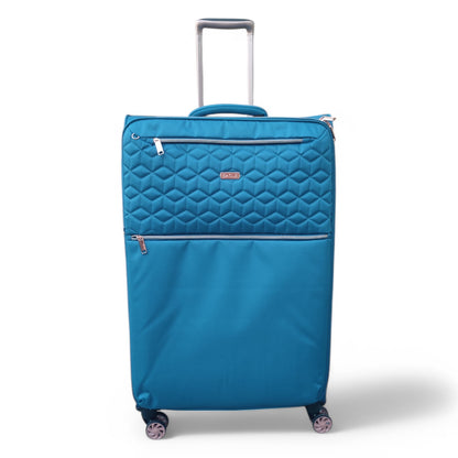 EAGLE Skyper Expandable Softshell Luggage – Super Light, 8-Wheel Spinner - Blue