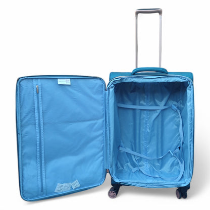 EAGLE Skyper Expandable Softshell Luggage – Super Light, 8-Wheel Spinner - Blue