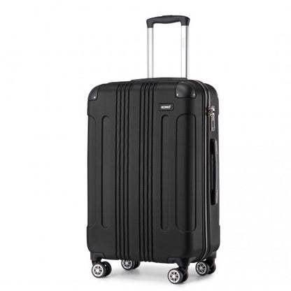 K1777-1L - Kono 24 Inch ABS Lightweight Compact Hard Shell Travel Luggage For Extended Journeys - Black