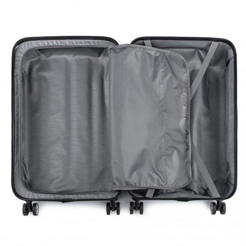 K1777-1L - Kono 24 Inch ABS Lightweight Compact Hard Shell Travel Luggage For Extended Journeys - Black