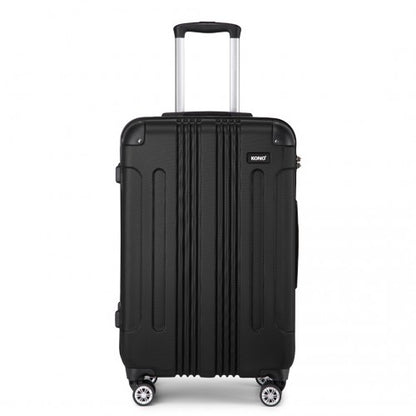 K1777-1L - Kono 24 Inch ABS Lightweight Compact Hard Shell Travel Luggage For Extended Journeys - Black