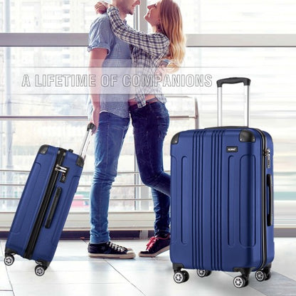 K1777-1L - Kono 24 Inch ABS Lightweight Compact Hard Shell Travel Luggage For Extended Journeys - Navy