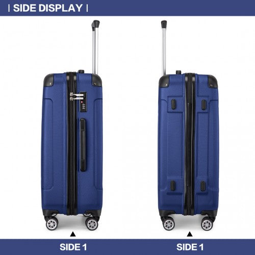 K1777-1L - Kono 24 Inch ABS Lightweight Compact Hard Shell Travel Luggage For Extended Journeys - Navy