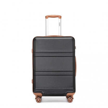 Easy Luggage K1871-1L - Kono ABS 28 Inch Sculpted Horizontal Design Suitcase - Black And Brown