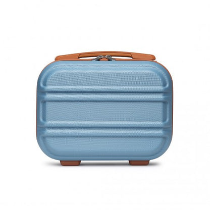 Easy Luggage K1871-1L - Kono 12 Inch Lightweight Hard Shell ABS Vanity Case - Grayish Blue And Brown