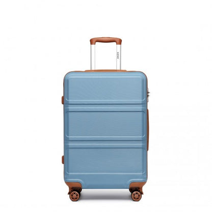 Easy Luggage K1871-1L - Kono ABS 20 Inch Sculpted Horizontal Design Cabin Luggage - Grayish Blue And Brown