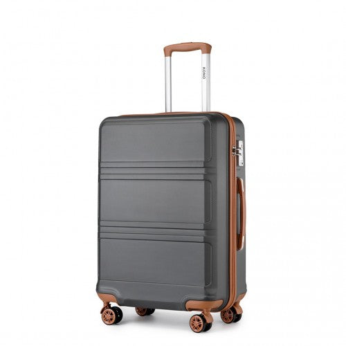 Easy Luggage K1871-1L - Kono ABS 28 Inch Sculpted Horizontal Design Suitcase - Grey And Brown