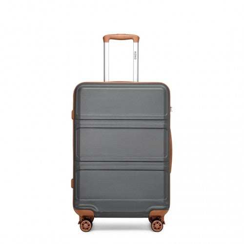 Easy Luggage K1871-1L - Kono ABS 28 Inch Sculpted Horizontal Design Suitcase - Grey And Brown