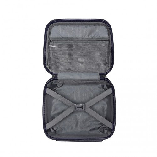 K2091L - Kono Multi Texture Hard Shell PP Suitcase With TSA Lock And Vanity Case 4 Pieces Set - Classic Collection - Navy