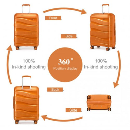 Easy Luggage K2094L - Kono 28 Inch Lightweight Polypropylene Hard Shell Suitcase With TSA Lock - Orange