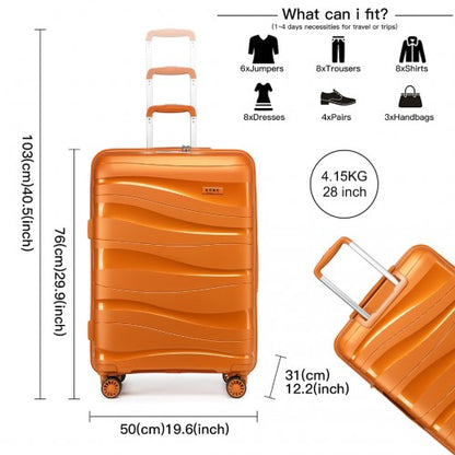 Easy Luggage K2094L - Kono 28 Inch Lightweight Polypropylene Hard Shell Suitcase With TSA Lock - Orange