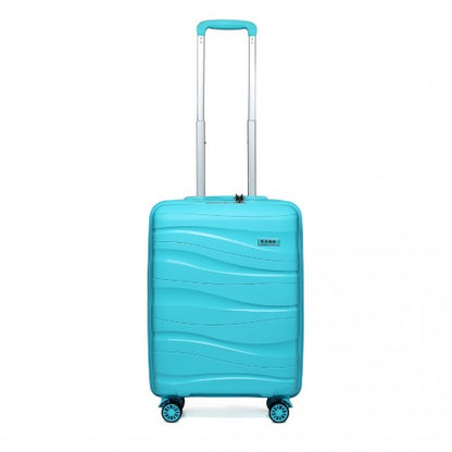 K2094L - Kono 20 Inch Lightweight Polypropylene Hard Shell Suitcase With TSA Lock - Blue