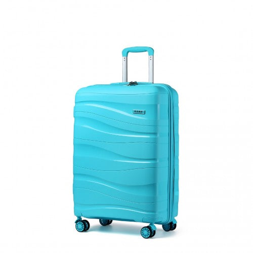 K2094L - Kono 20 Inch Lightweight Polypropylene Hard Shell Suitcase With TSA Lock - Blue