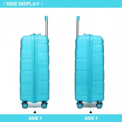 K2094L - Kono 20 Inch Lightweight Polypropylene Hard Shell Suitcase With TSA Lock - Blue