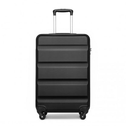 K2191L - Kono 19 Inch Cabin Size Carry On Suitcase - Streamlined Lightweight ABS Hardshell with Secure TSA Lock - Black