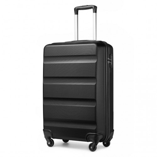 K2191L - Kono 19 Inch Cabin Size Carry On Suitcase - Streamlined Lightweight ABS Hardshell with Secure TSA Lock - Black