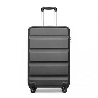 K2191L - Kono 19 Inch Cabin Size Carry On Suitcase - Streamlined Lightweight ABS Hardshell with Secure TSA Lock - Grey