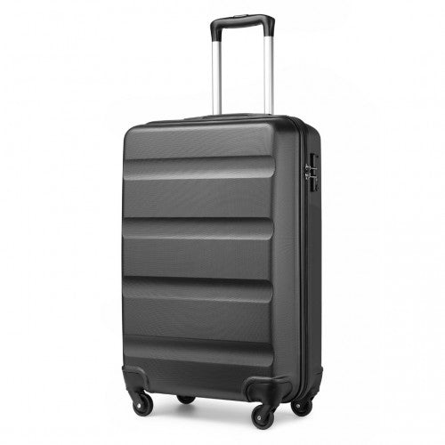 K2191L - Kono 19 Inch Cabin Size Carry On Suitcase - Streamlined Lightweight ABS Hardshell with Secure TSA Lock - Grey