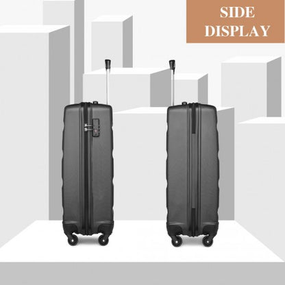 K2191L - Kono 19 Inch Cabin Size Carry On Suitcase - Streamlined Lightweight ABS Hardshell with Secure TSA Lock - Grey