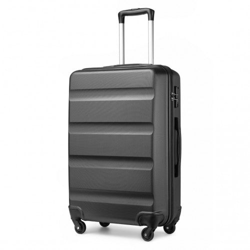 K2191L - Kono 24 Inch Check in Luggage - Streamlined ABS Hardshell Suitcase with Secure TSA Lock - Grey