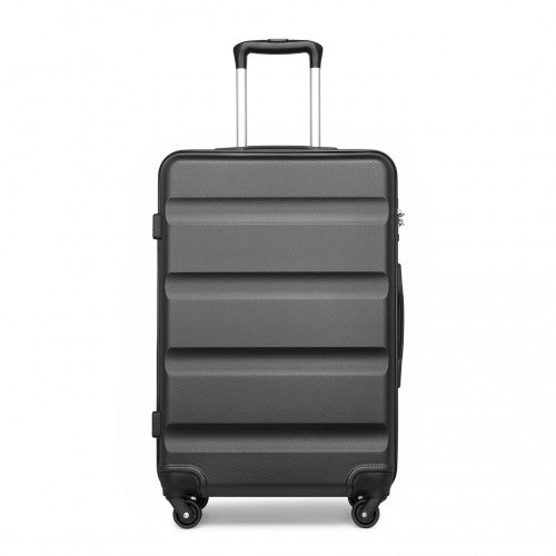 K2191L - Kono 24 Inch Check in Luggage - Streamlined ABS Hardshell Suitcase with Secure TSA Lock - Grey