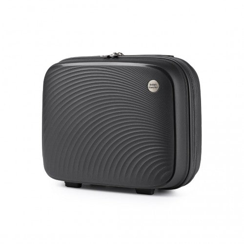Easy Luggage K2393L - British Traveller Lightweight 14 Inch Polypropylene Vanity Case - Black