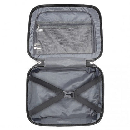 Easy Luggage K2393L - British Traveller Lightweight 14 Inch Polypropylene Vanity Case - Black