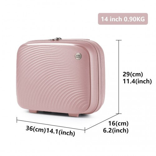 Easy Luggage K2393L - British Traveller Lightweight 14 Inch Polypropylene Vanity Case - Nude