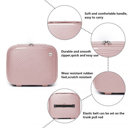 Easy Luggage K2393L - British Traveller Lightweight 14 Inch Polypropylene Vanity Case - Nude